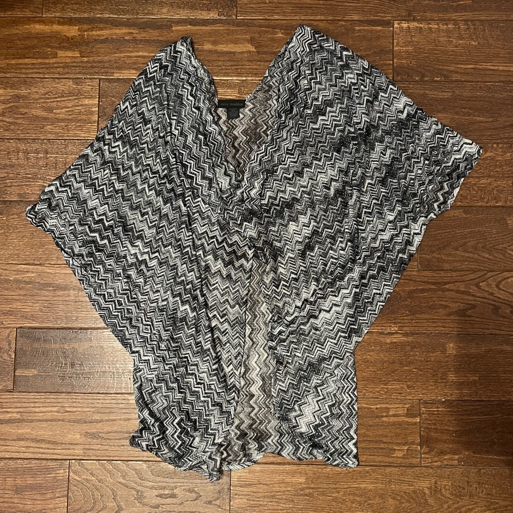 Steve Madden Women’s Shawl - Black, Silver, & Sparkle - OS